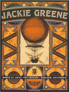 Jackie Greene Fox Theatre 2014 Poster autographed tour merch designed by Justin Helton